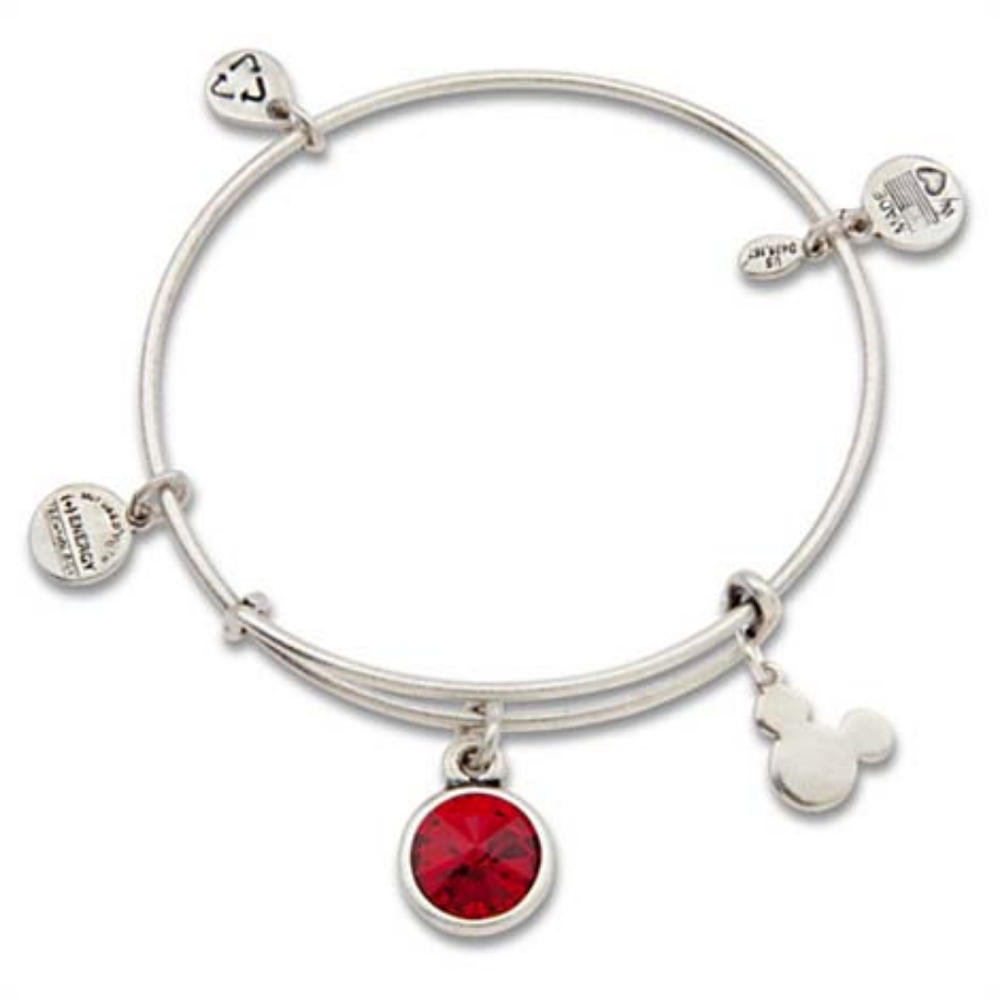 Disney Alex and Ani Bracelet - Birthstone - Silver- January - Garnet Color